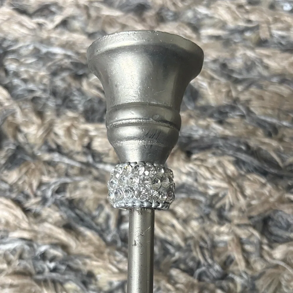 Crystal Champagne Bucket, Faux Fur Bottle Sleeve, 3 Candle Stands & Snuffer Set